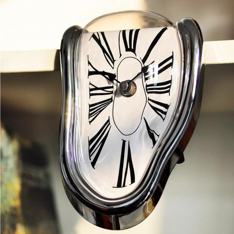 Melting Clock Art™️ | Zeitverzerrer, Zeit schmilzt dahin, Künstlerische Wandäußerung